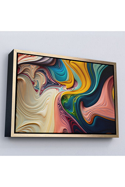 Home Tablou de vopsea colorată cu cadru din lemn-7235