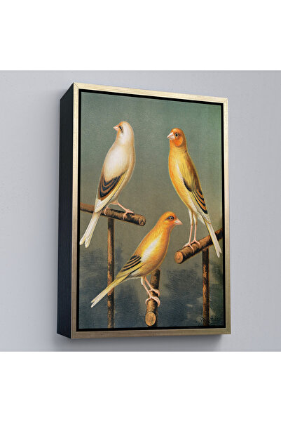 Home Blakston cu rama din lemn - Pictura cu pasăre galbenă și KaLMTTTÇ.KNVya-7311