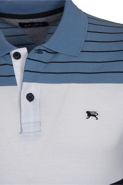 Arma Men's Light Sapphire Blue Polo Polo Collar T-Shirt Y7Tyo7172