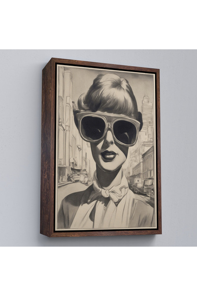 Oxyteez Tablou pentru femei Cool cu ​​cadru din lemn, cu aspect de lucru cu s...