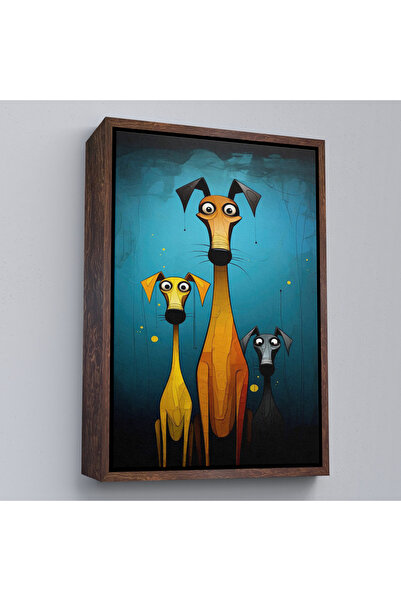 Oxyteez Tablo-7687 de familie de câini nebun cu cadru din lemn