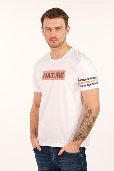 Arma Чоловіча біла футболка з коміром-стійкою Y22344400801