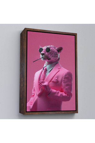 Limitless Ξύλινο Πλαίσιο Smoker Pink Leopard Table-7859