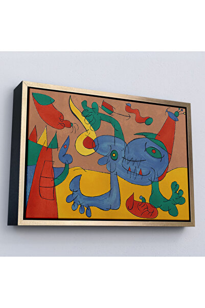 Oxyteez Pictură de artă abstractă Joan Miro cu cadru din lemn-7068