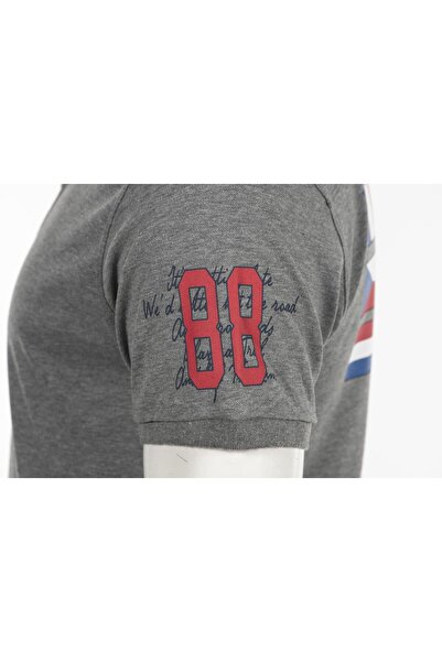 Arma Чоловіча сіра футболка з коміром-поло Y0tyo2656