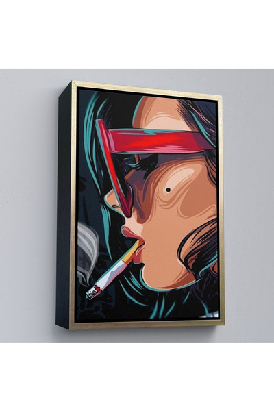 Limitless Πίνοντας Γυναίκα Ποπ Αρτ με Ξύλινο Πλαίσιο-7929