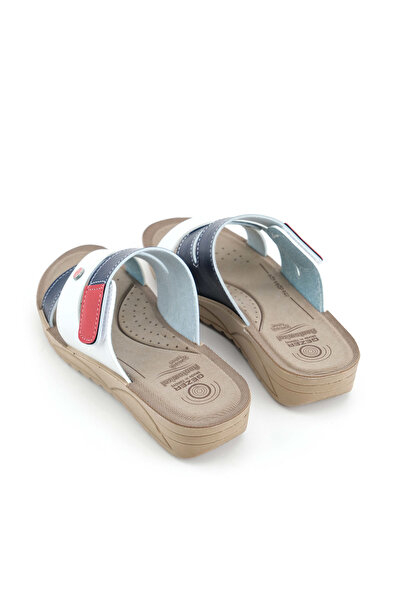 GEZER Piele artificială anatomică de vară pentru femei - Talpă moale, un singur velcro, toc înalt reglabil Daily T