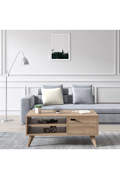 Ruum Store By Doğtaş Lika Kapaklı Raflı Orta Sehpa Çift Yönlü Kullanım Meşe