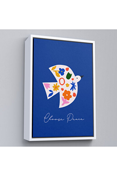 N NOXXO Pictură minimalistă colorată de păsări cu cadru din lemn-7667