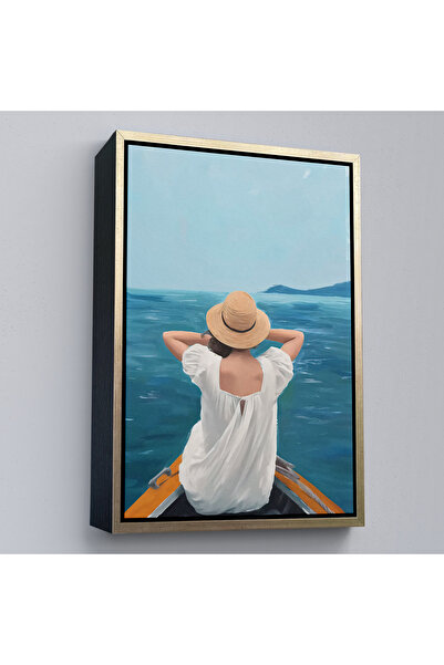 Home لوحة امرأة في صندل بإطار خشبي-7564