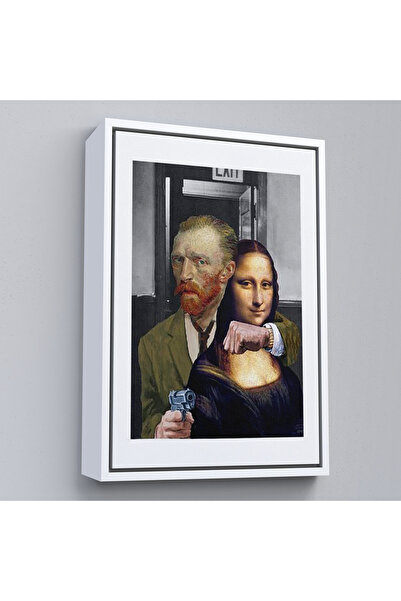 Oxyteez Pictură Van Gogh Mona Lisa în reținere cu cadru din lemn-7761