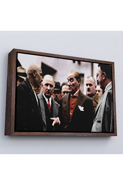 Home Muatafa Kemal Atatürk Tablou de locație cu cadru din lemn cu cetățean-7193