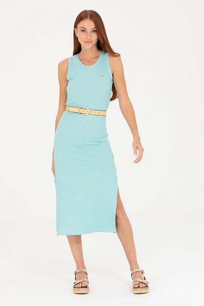 U.S. Polo Assn. Women's Mint Crew Neck Midi Length Knitted Dress 50263597-Vr090
