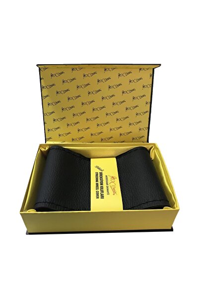 Fox Citroen C4 Cactus Uyumlu Direksiyon Kılıfı Siyah Dikmeli Hakiki Deri Dikişli