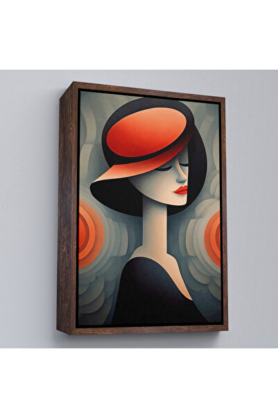 N NOXXO Tablou de femeie frumoasă vintage cu cadru din lemn-7543