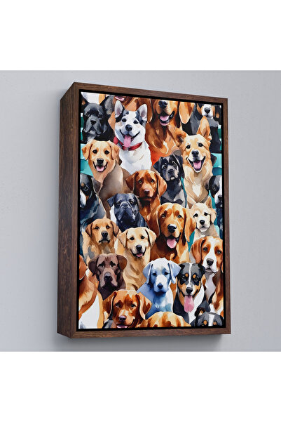 Oxyteez Tablou de câini drăguți cu cadru din lemn-7920