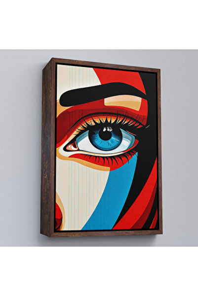 Oxyteez Femeie cu ochi frumoși cu cadru din lemn Tablo-7908