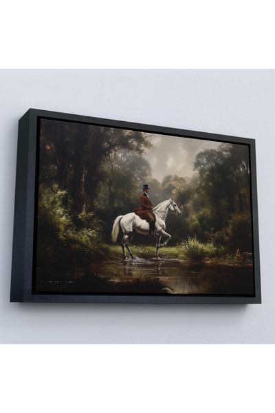 Oxyteez Pictură Soția pe un cal alb cu cadru din lemn-7024