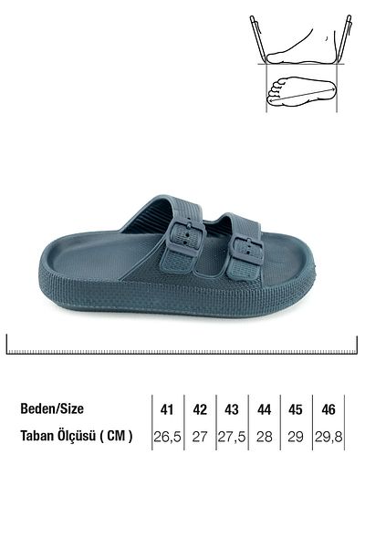 GEZER Summer Men's Two Buckle Adjustable Eva Slippers Suitable for Wet Floor