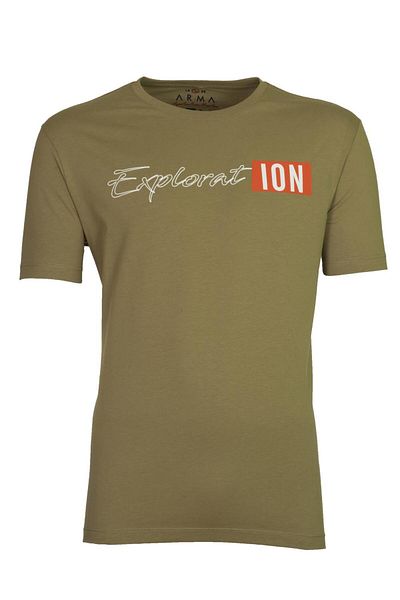 Arma Ανδρικό μπλουζάκι Khaki Plus Size Crew Neck Y 21344867801