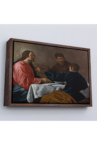 Oxyteez Diego Velázquez cu cadru din lemn - Masa de cină la Emmaus - The Supp...