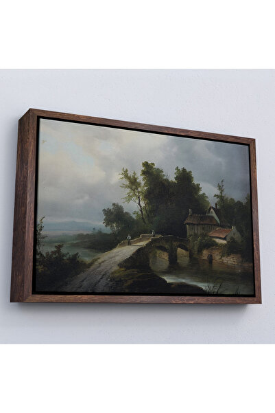 Oxyteez Ξύλινο πλαίσιο 19ο Γαλλικό χωριό σχολείο τοπίο ζωγραφικής στις αρχές ...