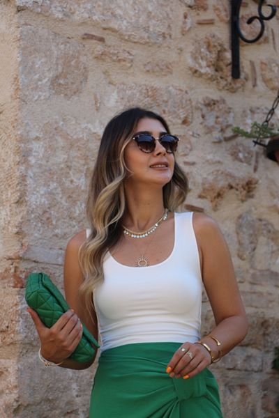 bytugcekaya Square Collar White Blouse