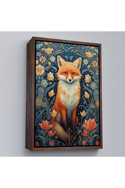 Oxyteez Pictură Vulpe Galbenă cu Cadru din Lemn-7547