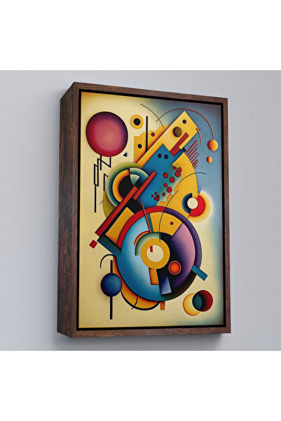 Oxyteez Pictură Kandinsky cu cadru din lemn Pictură abstractă minimă-7826
