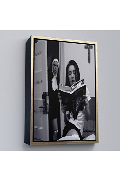 Oxyteez Pictură Călugăriță prinsă cu cadru din lemn-7949