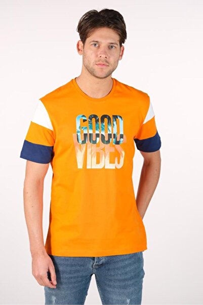 Arma Чоловіча футболка з коміром-стійкою помаранчевого кольору Y22344400201