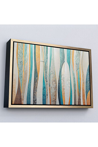 Oxyteez Pictură decorativă abstractă colorată cu cadru din lemn-7249