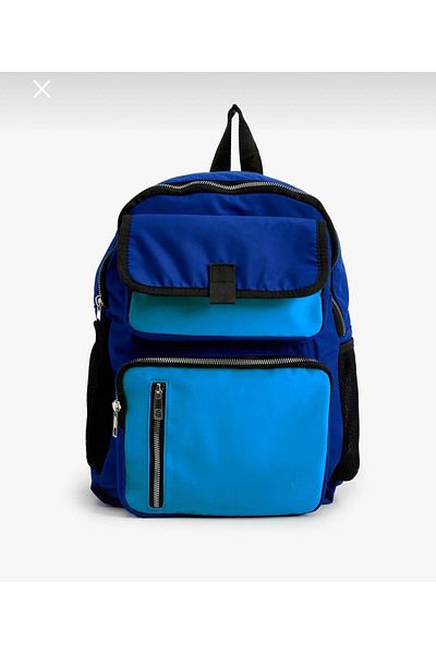 Köstebek Navy Blue Four-Compartment Backpack - with Water Bottle Compartment