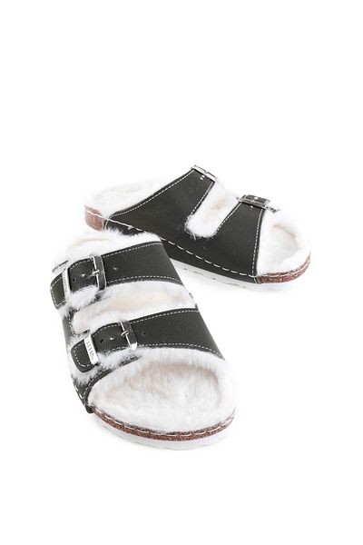 Paleng Cork Sole Plush Winter Women's Slippers
