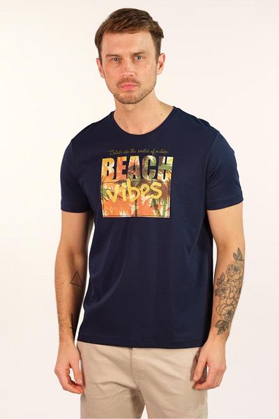 Arma Ανδρικό μπλουζάκι Navy Blue Crew Neck Y 22344401301