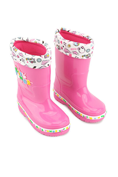 GEZER Kışlık Kız Çocuk Su Geçirmez İçi Sıcak Astarlı Yağmur Çizme