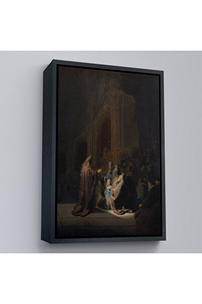 Oxyteez Rembrandt Van Rijn Simeon cu cadru din lemn - Pictură Cântec de laudă...