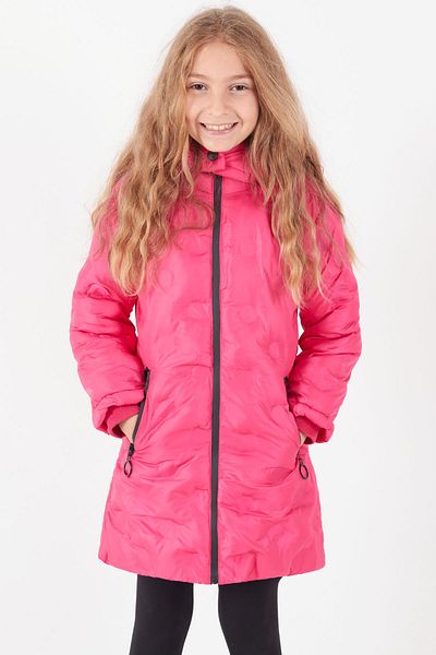 Cansın Mini Girl's Coat Circle Patterned Hooded Puffer Coat 14575