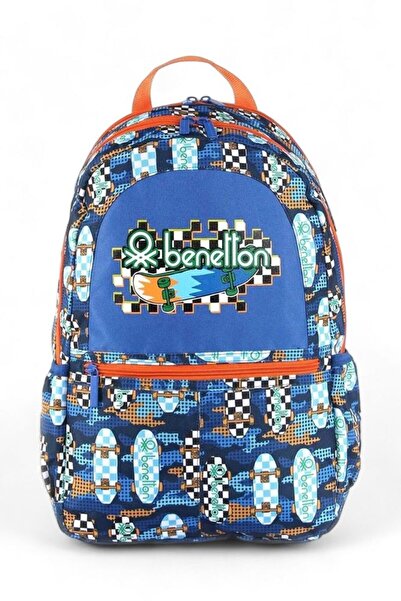 Benetton Mavi Unisex Okul Sırt Çantası Ben03693