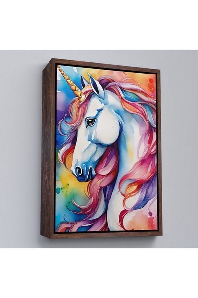 Limitless Χαριτωμένο πολύχρωμο τραπέζι μονόκερου με ξύλινο πλαίσιο-7919