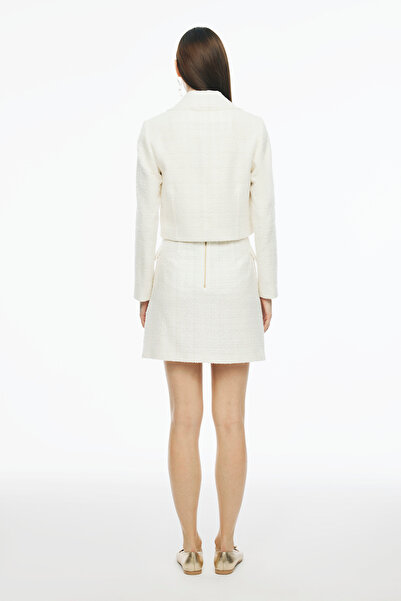 Perspective Adelios Ecru Mini Size Regular Fit Skirt