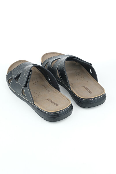 GEZER Літні тапочки на липучках, регульовані, зручна підошва, внутрішня підошва з натуральної шкіри, чоловічі тапочки