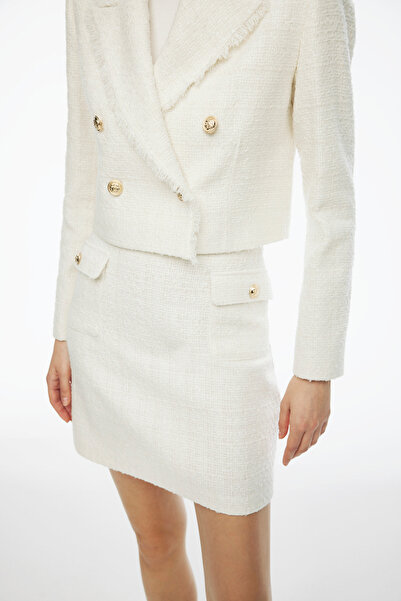 Perspective Adelios Ecru Mini Size Regular Fit Skirt