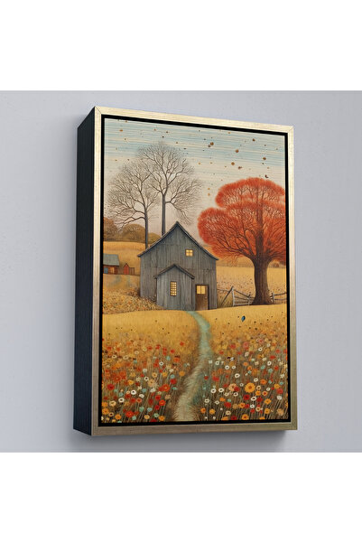 Oxyteez Tablou de hambar în țară cu cadru de lemn-7531