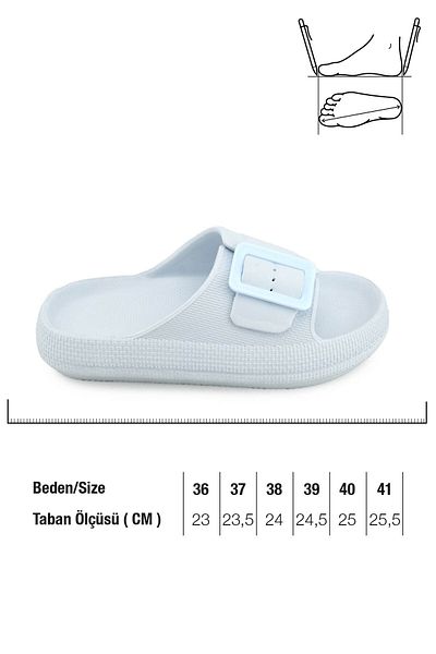 GEZER Kadın Yazlık Tek Toka Ayarlanabilir Eva Banyo Bahçe Havuz Plaj Terlik
