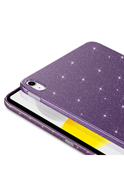 zore Apple iPad Air 11 2024 حافظة Zore Tablet Cotton المتوافقة مع مظهر فضي لامع - أرجواني