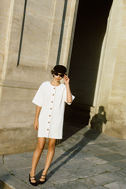 H&M Önü Düğmeli Elbise