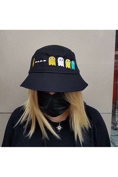 Köstebek Pac - Man Black Bucket Hat