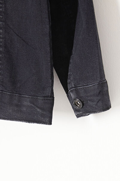 Cansın Mini Black Buttoned Boy's Jean Jacket 16774