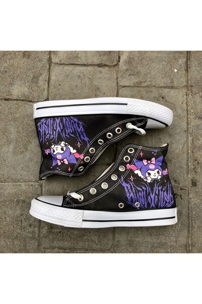 Köstebek Anime Kuromi Uzun Kanvas Ayakkabı